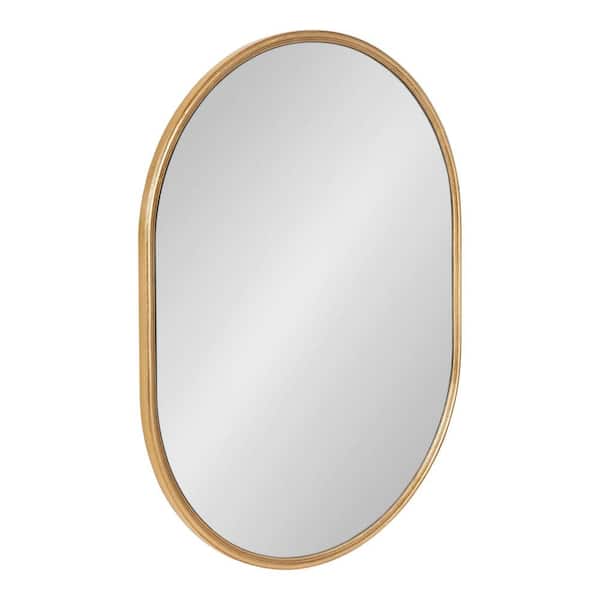 Kate and Laurel Medium Oval Gold Neo-Classical Mirror (24 in. H x 18 in. W)