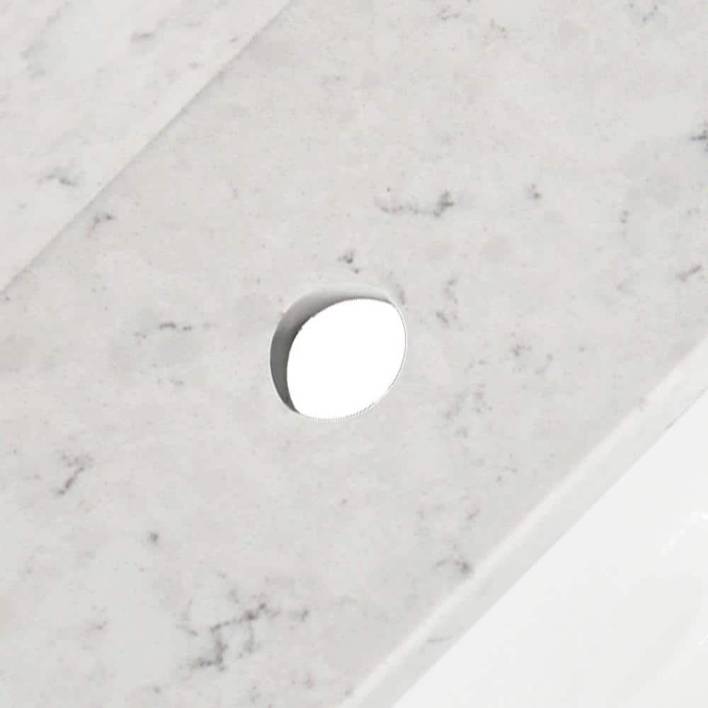 31'' Morning Frost Quartz Vanity Top with Vitreous China Sink