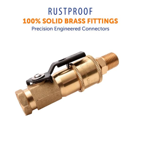 1/2 Gas Quick Connect Kit, Disconnect Connector with Male Insert Plug,  Solid Brass 1/2 inch Natural Gas Propane Quick Connect Adapter