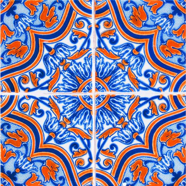 MI ALMA Blue/Orange H38 8 in. x 8 in. Vinyl Peel and Stick Tile (24-Tiles, 10.67 sq. ft./Pack)