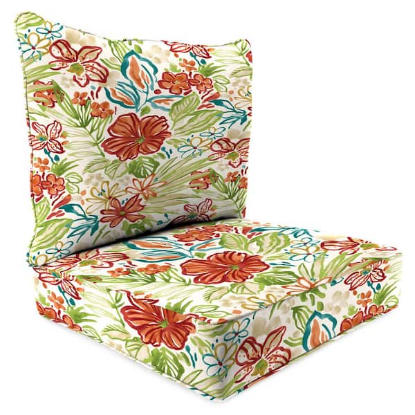 Jordan Manufacturing 46.5 in. L x 24 in. W x 6 in. T Deep Seating Outdoor Chair Seat and Back Cushion Set in Valeda Breeze