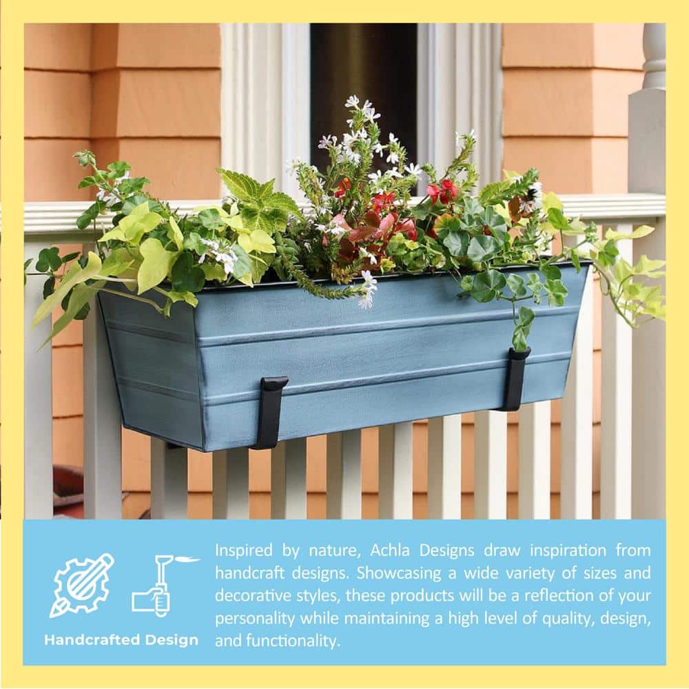 Black Wrought Iron 8-Inch Wall-Mount Flower Box Brackets