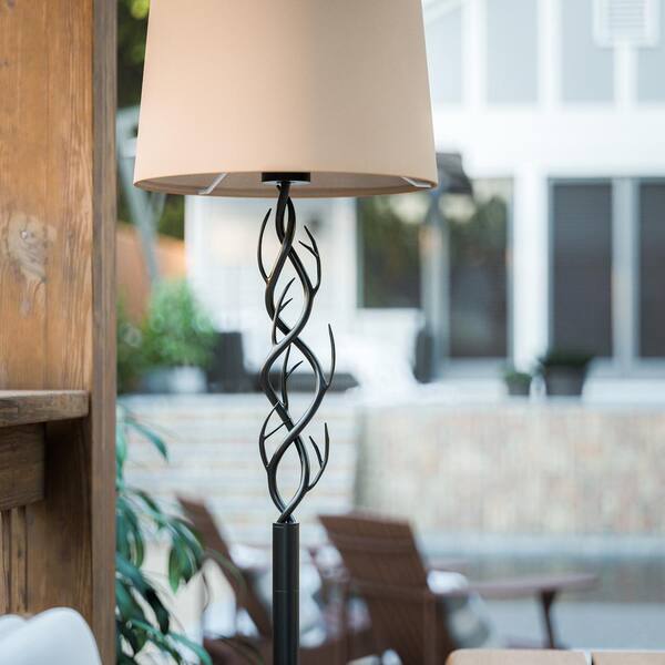 Kenroy Home Twigs 59 In Bronze Outdoor Floor Lamp With Fabric Shade 33035brz The Depot Kenroy Home Twigs 59 In Bronze Outdoor, Outdoor Floor Lamps Home Depot