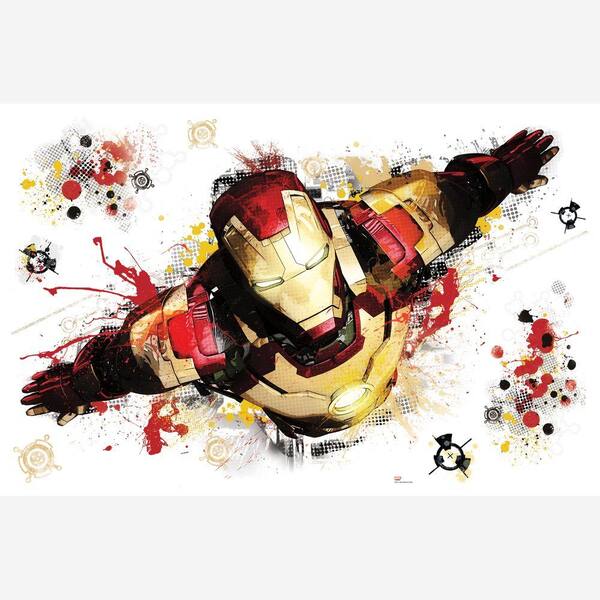 Unbranded 2.5 in. x 27 in. Iron Man 3-Graphic Peel and Stick Giant 8-Piece Wall Decals-DISCONTINUED