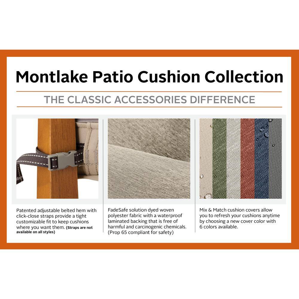 Heather Fern Green Water-Resistant Square Outdoor Seat Cushion
