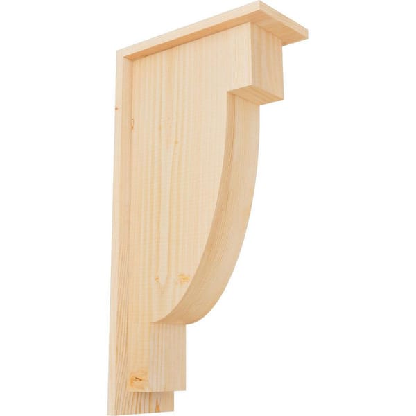 Ekena Millwork 5-1/2 in. x 12 in. x 24 in. Douglas Fir Alpine Smooth Corbel with Backplate