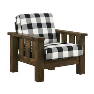 Thu Rustic Oak Wood Accent Chair