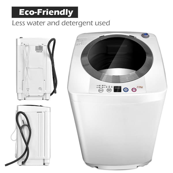  COSTWAY Portable Washing Machine, 11Lbs Capacity Full-automatic  Washer with 8 Wash Programs, LED Display, 10 Water Levels, Compact Laundry  Washer and Spinner Combo for Apartment Dorm, White : Appliances