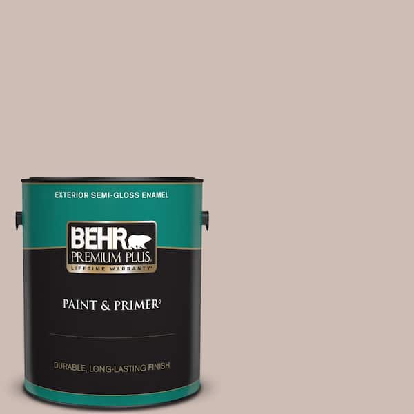 BEHR PREMIUM PLUS 1 gal. #N150-2 Smokey Pink Semi-Gloss Enamel Exterior Paint & Primer
