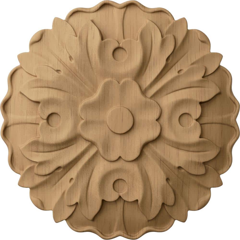 Small Lindenwood Floral Round Rosette, 4.5" x 4.5" x 0.625"