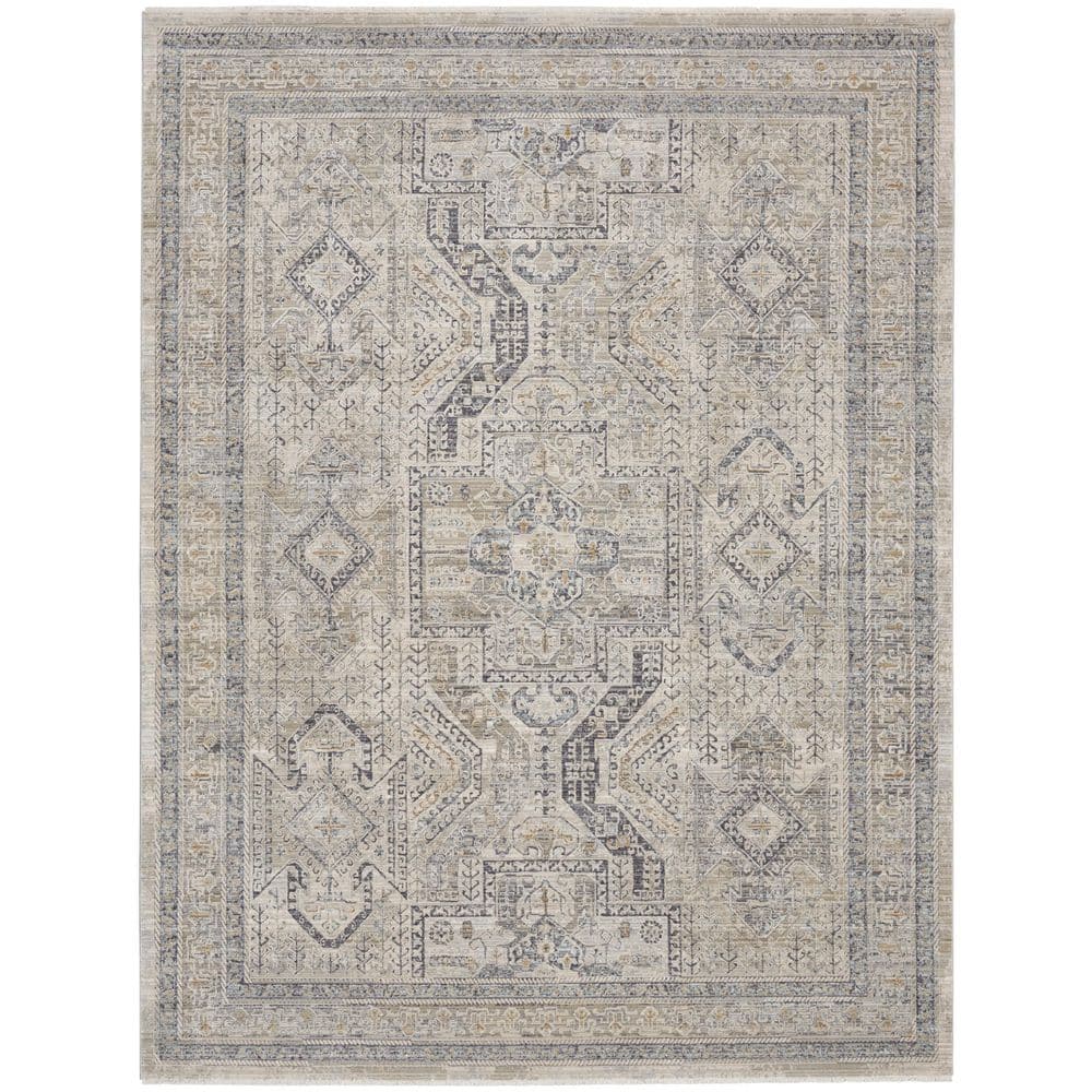 Nyle Ivory/Grey/Blue 9 ft. x 11 ft. Vintage Persian Area Rug price history on PriceWatchPro