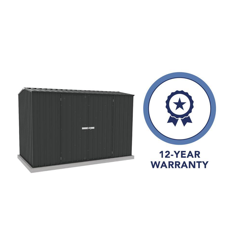 Absco 10' x 5' Gray Galvanized Steel Metal Storage Shed