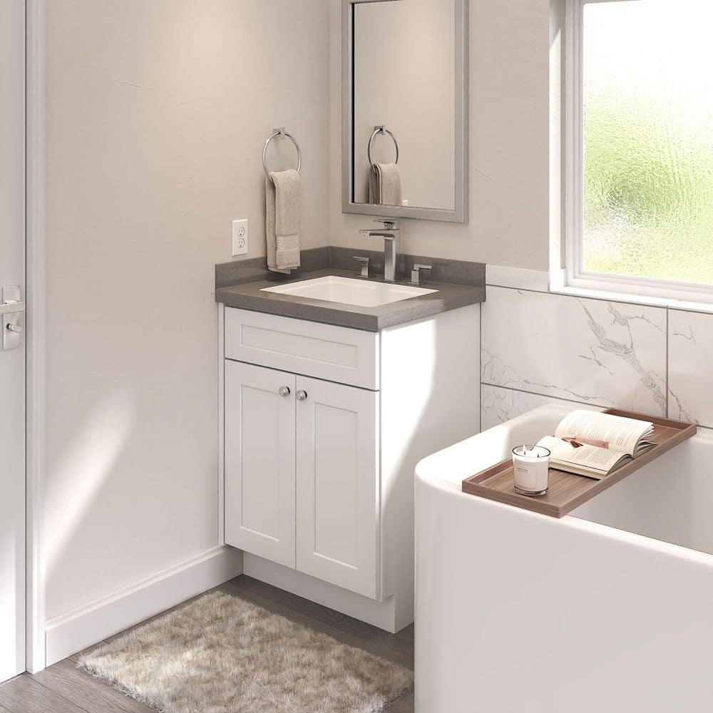 24 in. W x 21 in. D x 34.5 in. H Ready to Assemble Plywood Base Kitchen Cabinet in Painted White price history on PriceWatchPro