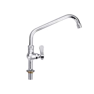 Brass Single Handle Deck Mount Standard Kitchen Faucet with 10 in . Swivel Spout in Polished Chrome