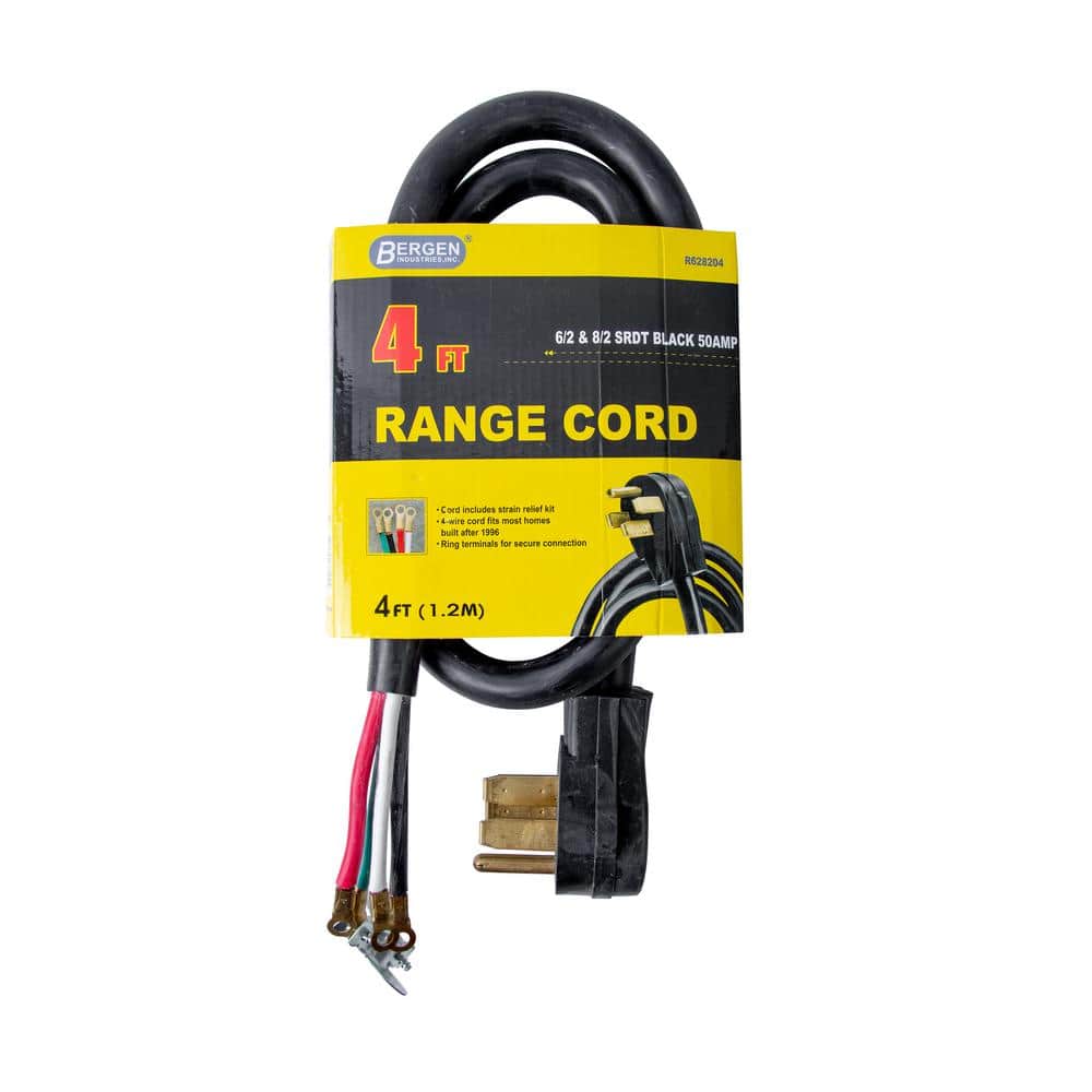 Bergen Industries 4 ft. 4Wire Oven Range Replacement Cord Black