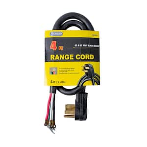 4 ft. 4-Wire Oven Range Replacement Cord Black