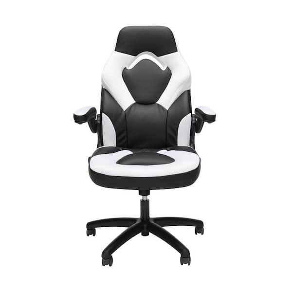 Essentials by OFM Ess-3085 Racing Style Bonded Leather Gaming Chair White for sale online 