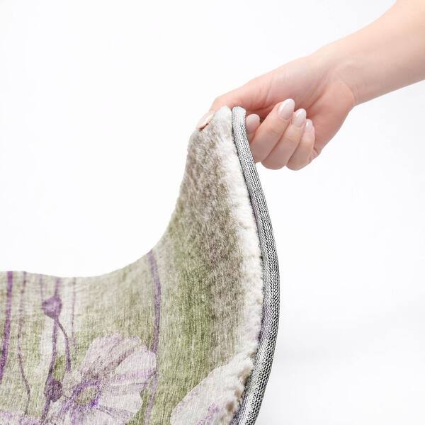 Dream Shag Premium Machine Washable Abstract ADS712 Purple 3 ft. x 5 ft. Area Rug