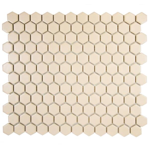 Merola Tile Metro Hex Matte Biscuit 10-1/4 in. x 11-3/4 in. x 5 mm Porcelain Mosaic Tile (8.54 sq. ft. / case)