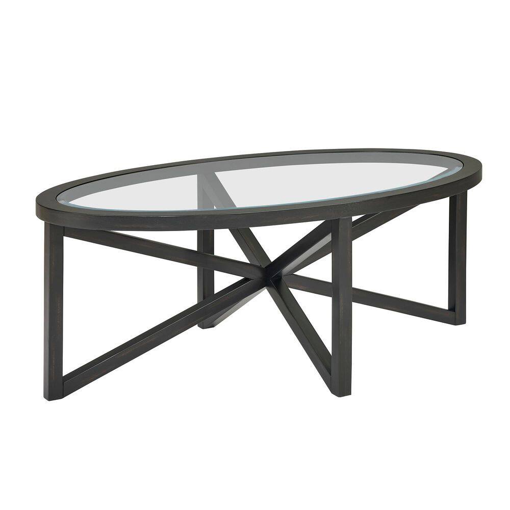 46.46 in. Black Oval Wood Outdoor Coffee Table price history on PriceWatchPro