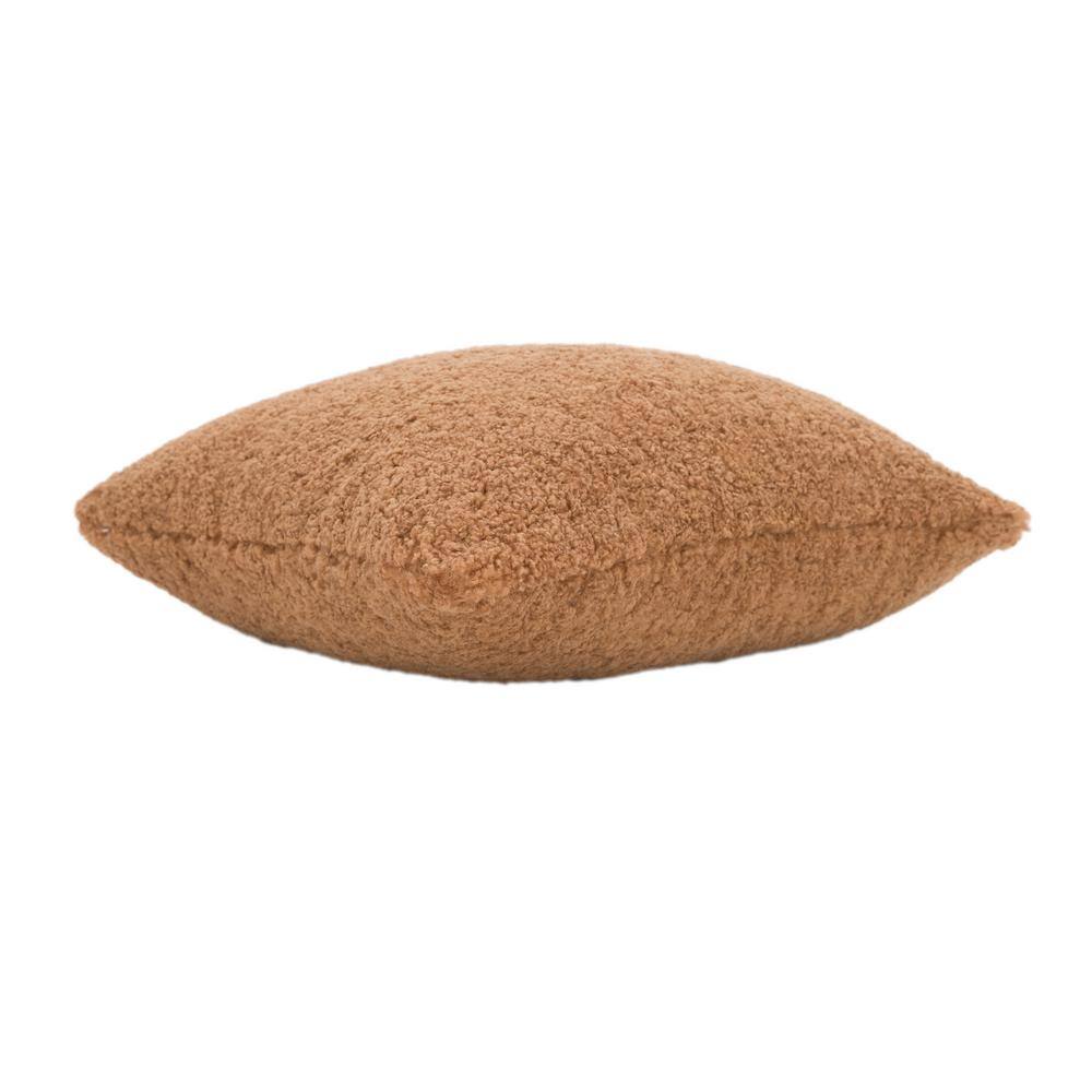 Evergrace Glazed Ginger Sherpa Square Throw Pillow 20x20
