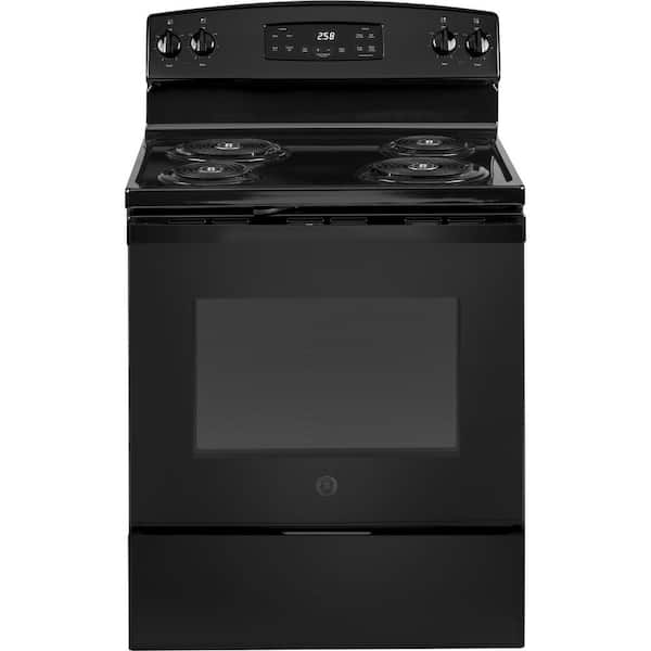 GE 30 in. 5.3 cu. ft. Free-Standing Electric Range in Black with Self Clean