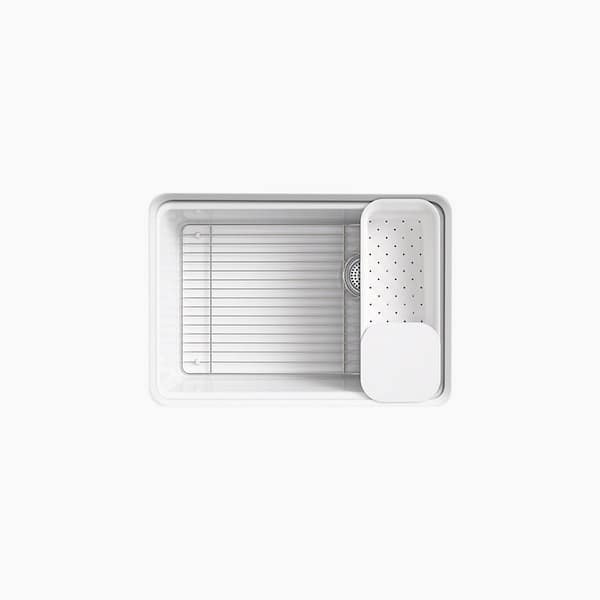 KOHLER River by 27 in. Undermount Single Bowl Sea Salt Cast Iron Kitchen Sink