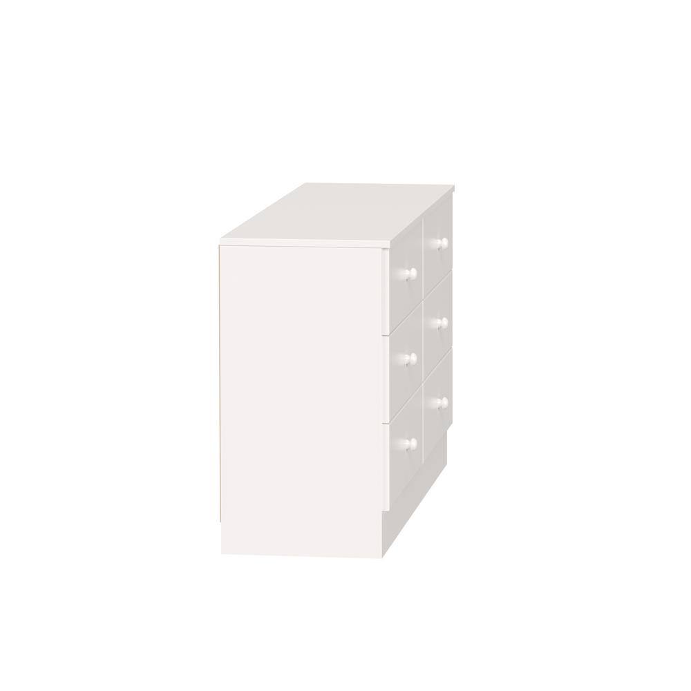 White Double Dresser with Extra Deep Drawers and Roller Glides