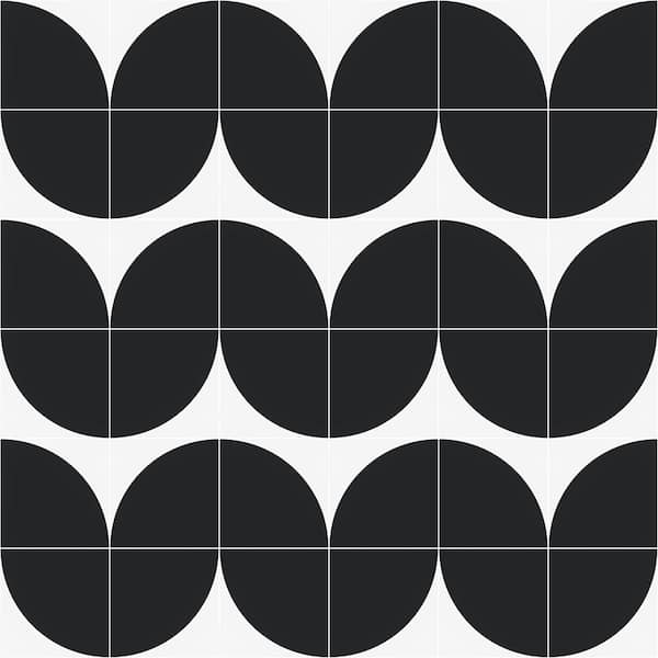 Ivy Hill Tile Tori Crescent Charcoal Black 8 in. x 8 in. Matte