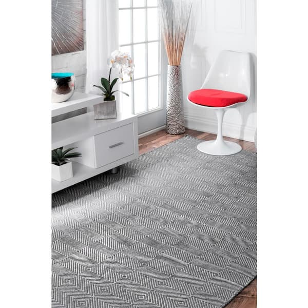 Agoja Contemporary Diamonds Gray 9 ft. x 12 ft. Area Rug
