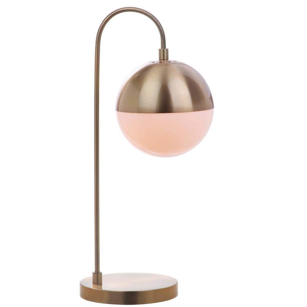 Contemporary Brass Gold 20.5" Desk Lamp with Retro Globe Shade