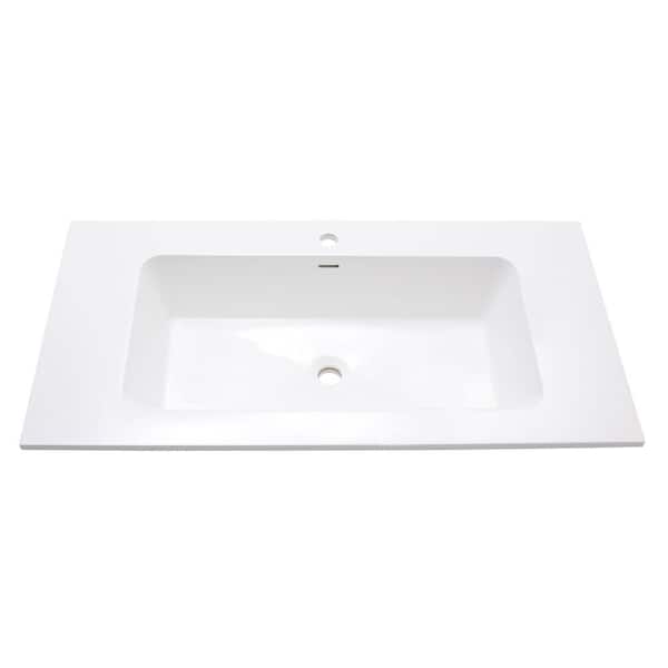 Avanity VersaStone 39 in. Solid Surface Vanity Top with Basin in White