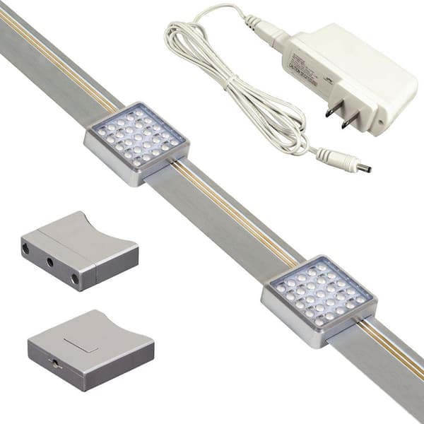 JESCO Lighting Orionis 2 ft. Silver Track Lighting Kit with 2 Slidable LED Track Modules