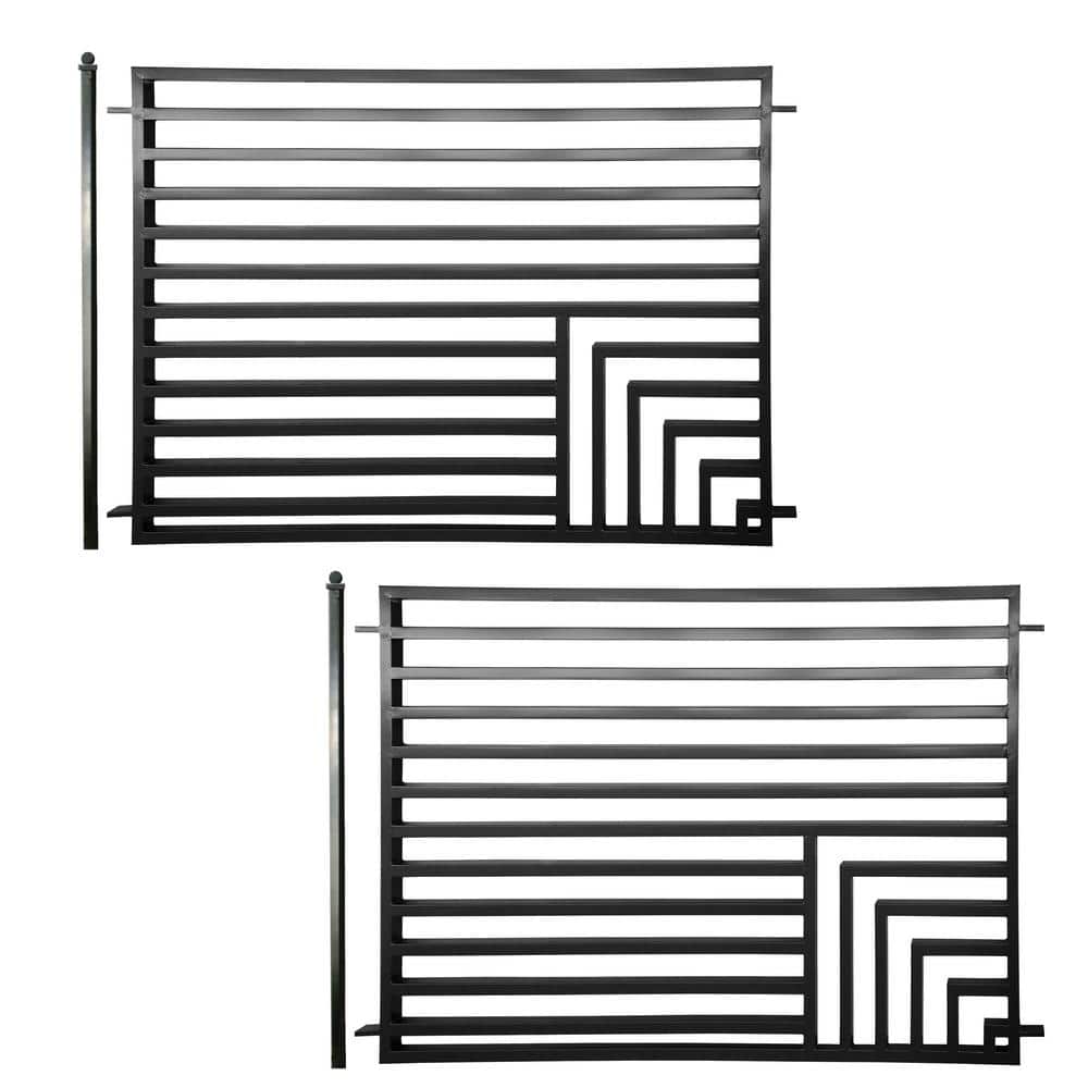 16 ft. x 5 ft. Florence Style Security Fence Panels Steel Fence Kit 2-Panel
