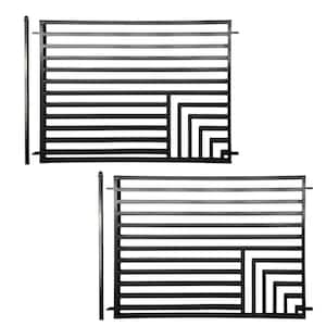 16 ft. x 5 ft. Florence Style Security Fence Panels Steel Fence Kit 2-Panel Gate Fence