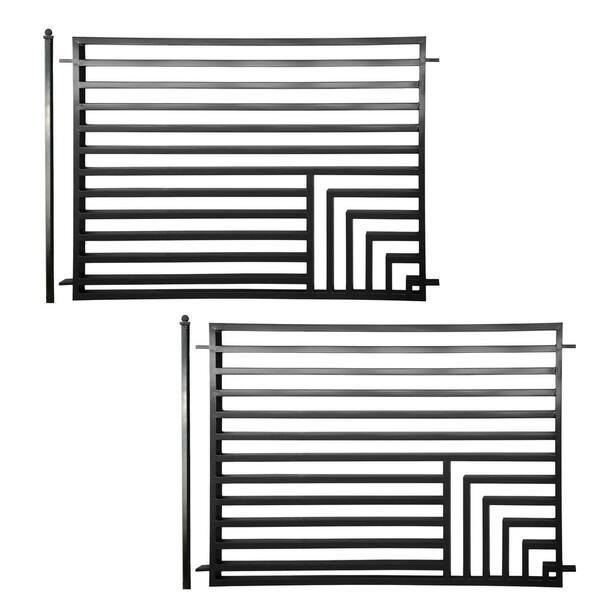 ALEKO 16 ft. x 5 ft. Sofia Style Security Fence Panels Steel Fence Kit 2-Panel Gate Fence