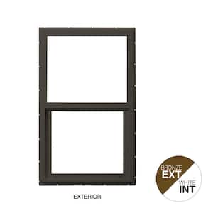 35.5 in. x 59.5 in. Select Series Single Hung Vinyl Bronze Window with White Int HP2+ Glass, and Screen