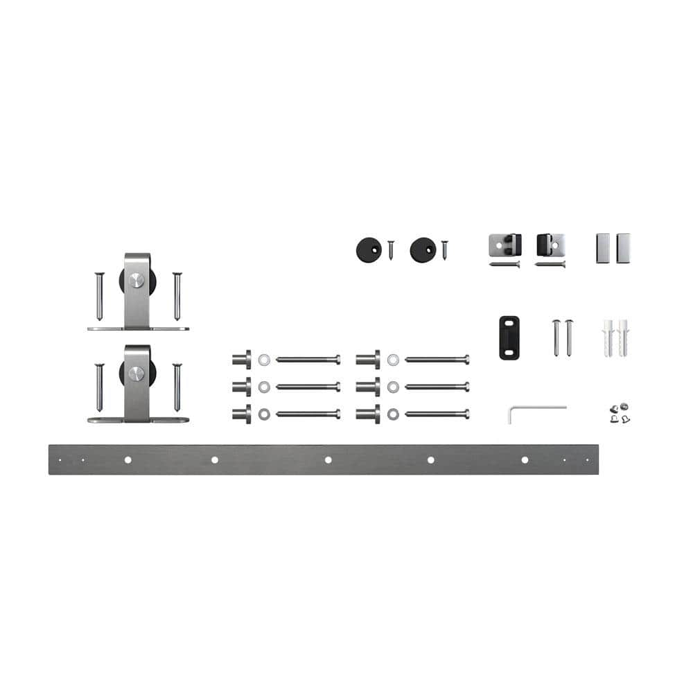 4 ft. Stainless Steel Mini Sliding Rolling Barn Door Hardware Kit for Single Furniture Wood Doors price history on PriceWatchPro