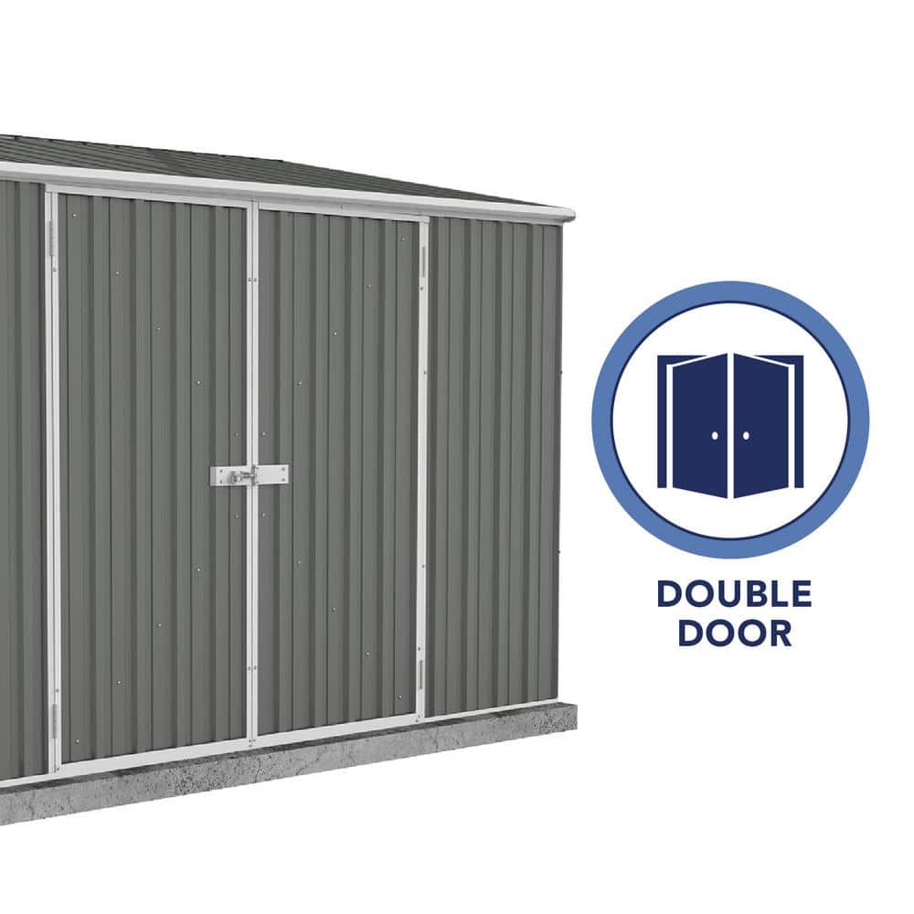 Woodland Gray 10' x 5' Galvanized Steel Storage Shed