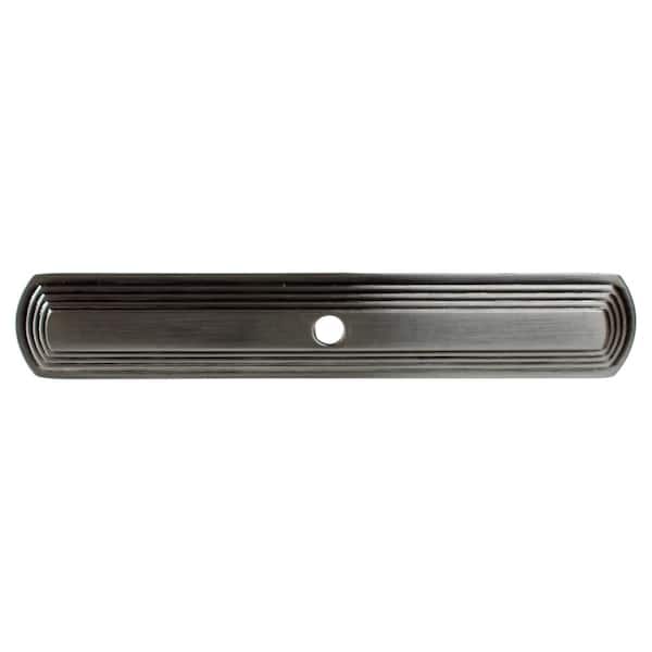 6 in. Satin Nickel Narrow Rounded Rectangle Cabinet Knob Backplates (10-Pack)