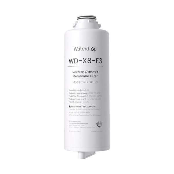 WD-X8-F3 Filter, Replacement for WD-X8-Alkaline 800 GPD Reverse Osmosis System, 24-Month Lifetime, Reduce PFAS