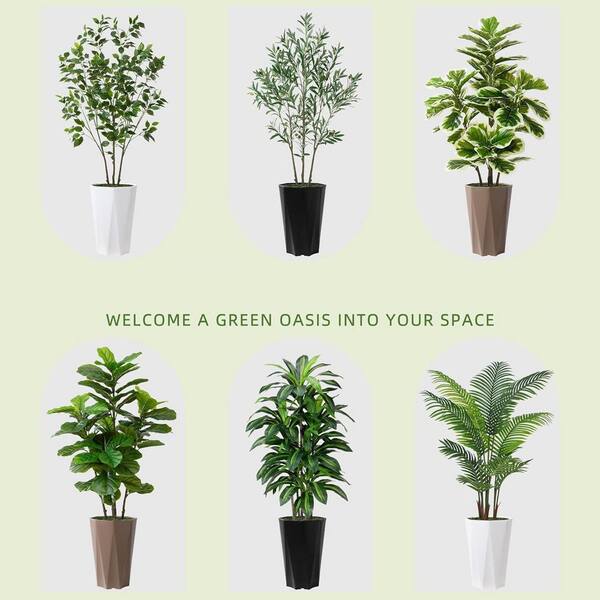 Afoxsos 60 in. Green Artificial Fiddle Leaf Fig Plant with Mocha