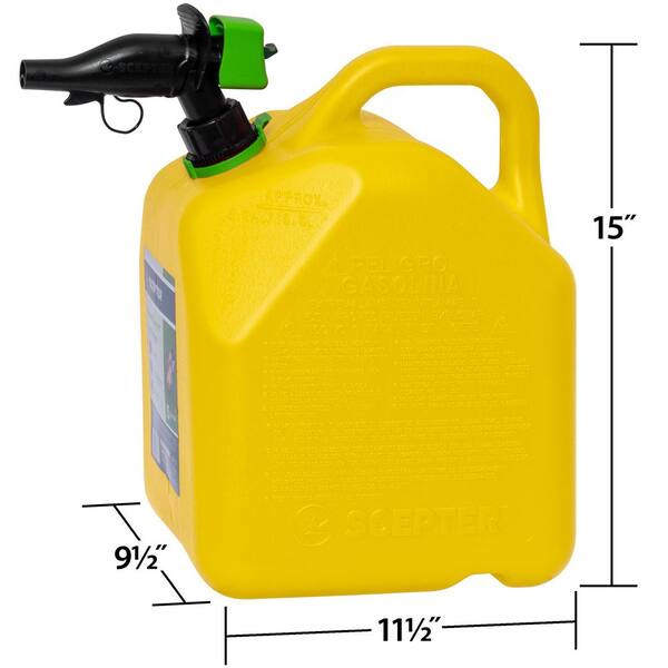 Qty 2 BLITZ 5 GALLON DIESEL CAN SELF VENTING FAST POURING SPOUT AND CAP 