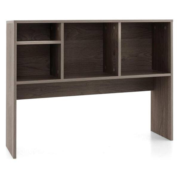 Grey 37 in. x 29 in. Wood Classic Desktop Bookshelf Z0F9JWT6FN