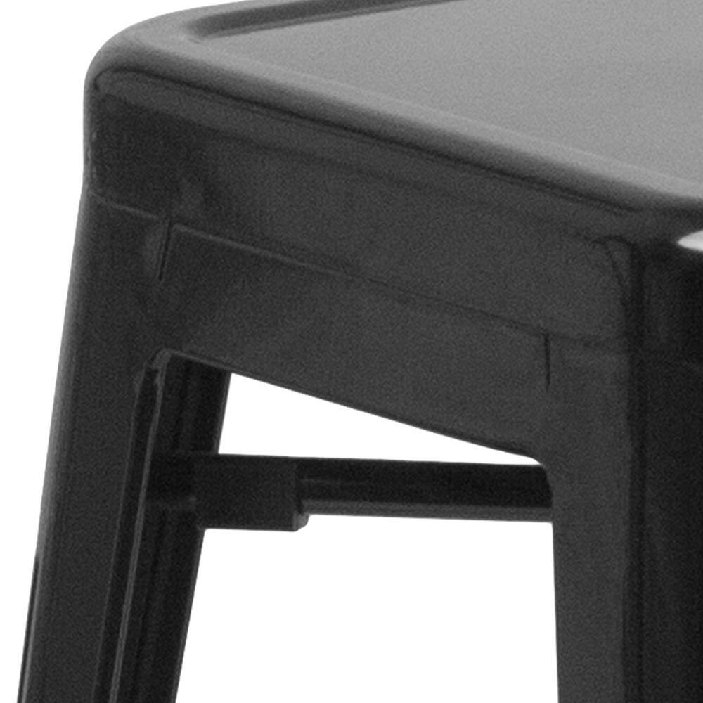 Sleek 30" High Backless Black Metal Indoor-Outdoor Barstool