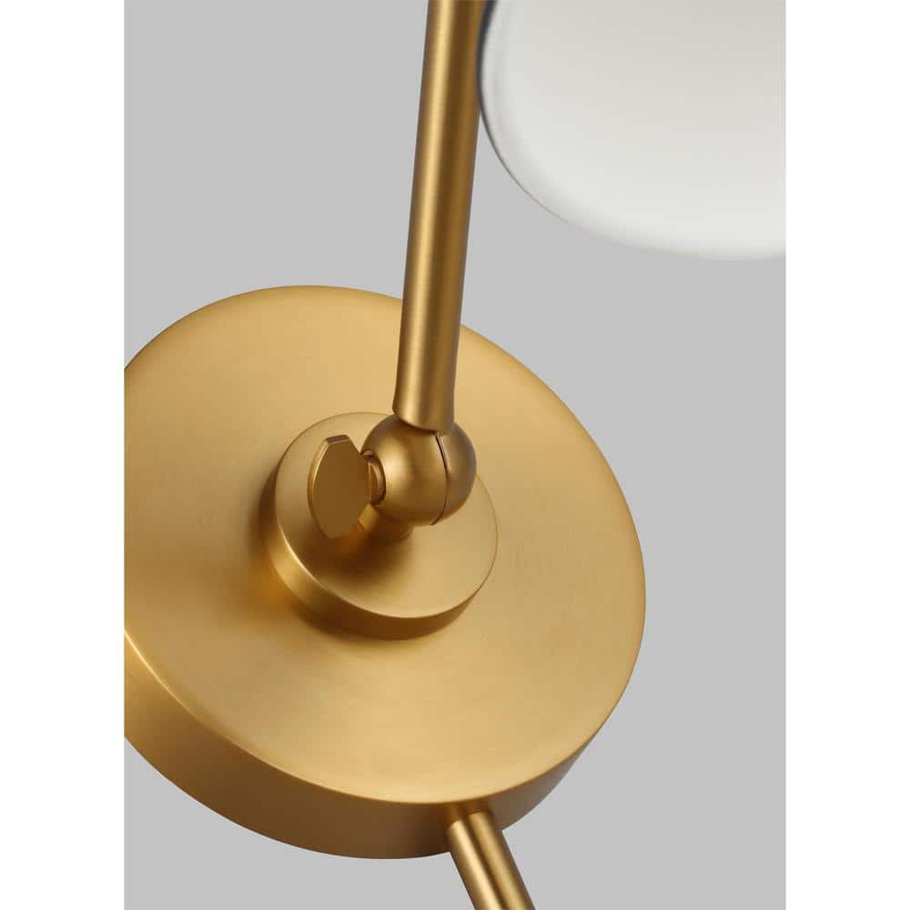 Midnight Elegance Dimmable Black and Brass Swing Arm Sconce