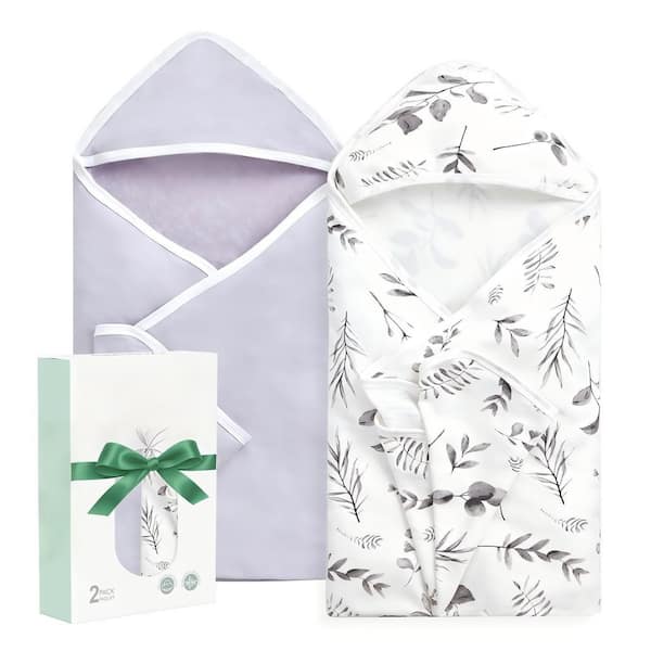 28 in. L x 28 in. W Cotton Baby Towel with Hooded, Absorbent Large Bath Towel Set for Newborn, Infant, Purple