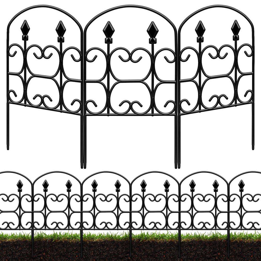 10.83ft. x 2ft. Black Metal No Dig Decorative Garden Fence Panel (10-Pack) for Landscape Patio Yard Outdoor price history on PriceWatchPro
