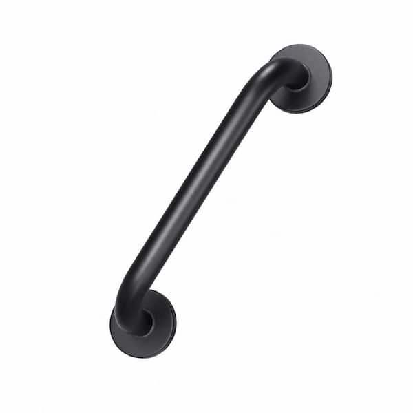 12 in. Matte Black Stainless Steel Shower Grab Bar Holds 500 lbs. with Anti-Slip Grip for Bathroom Safety