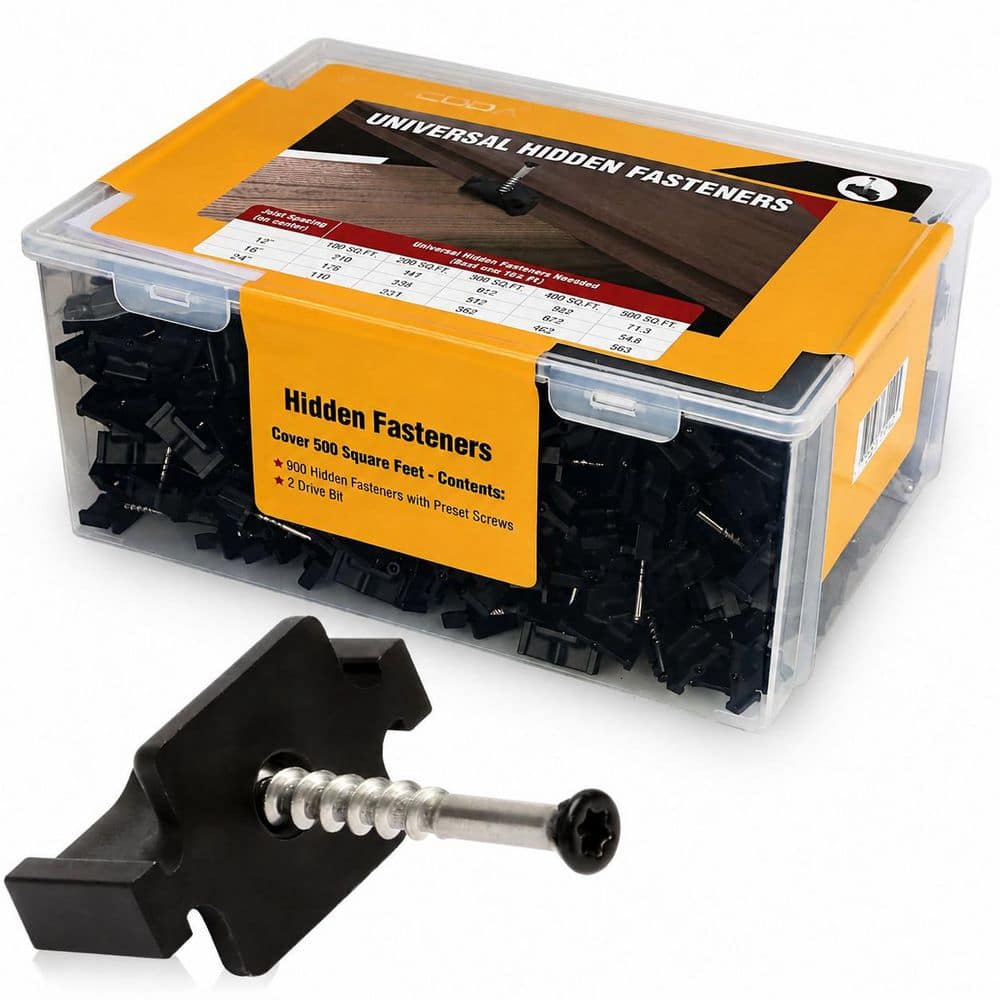 High Density Polymer Black Hidden Deck Fasteners with Stainless Steel Screws for Grooved Composite Decking, 900 Pack price history on PriceWatchPro